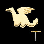 14Kt Yellow Gold Threadless with Dragon Top