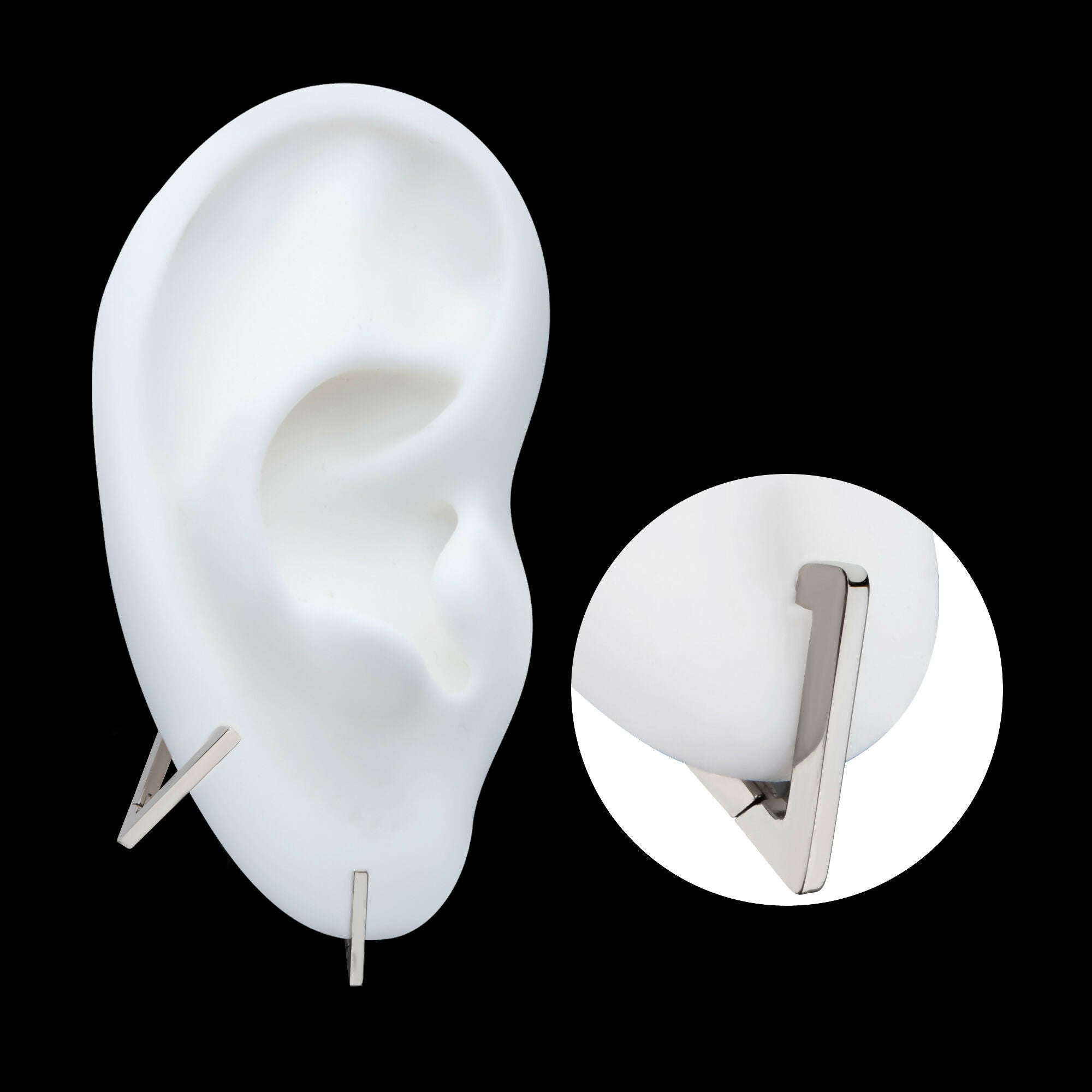 Triangle Hinged Segment Clicker Hoop Earring / Nosering – Titanium