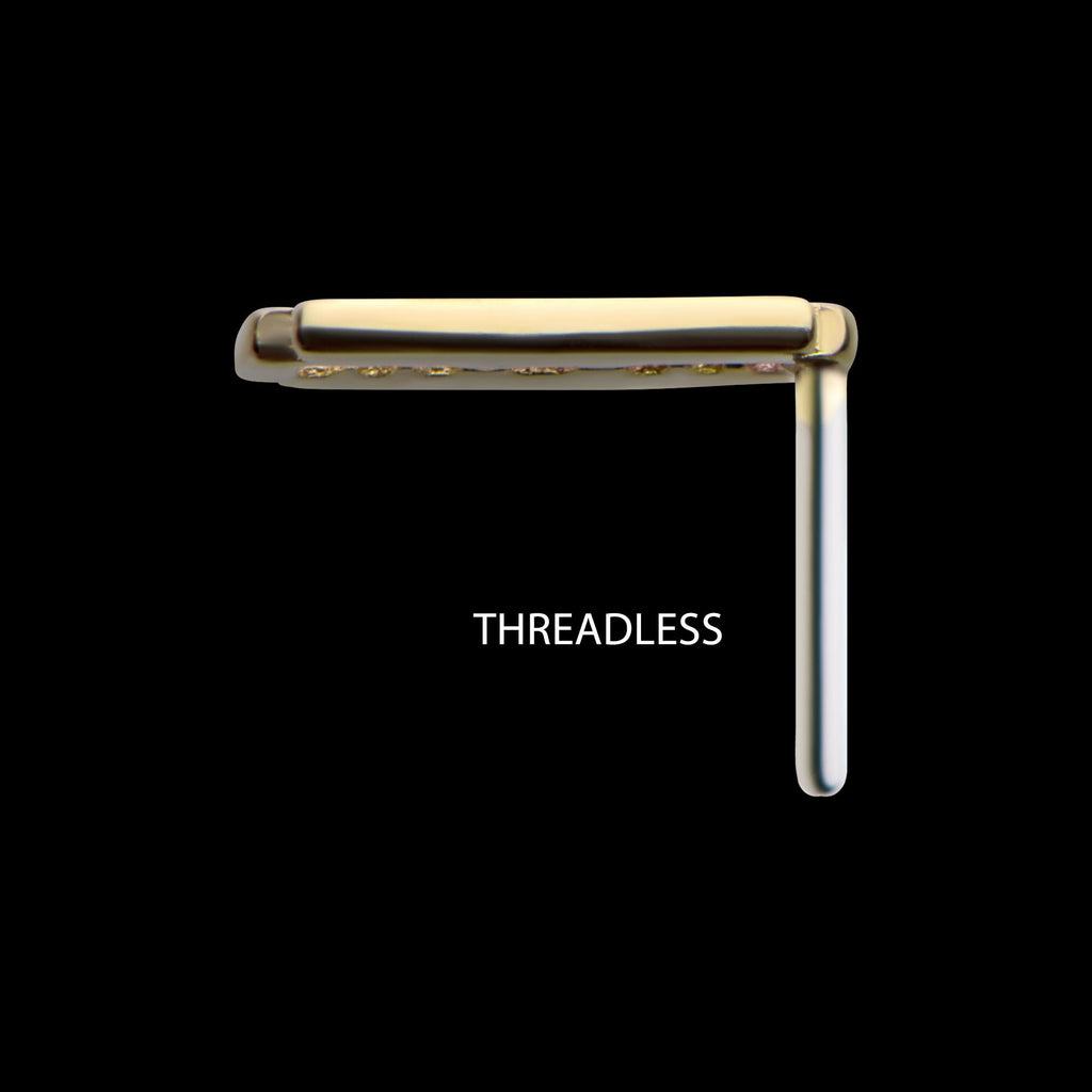 14Kt Gold Threadless with Razor Blade Top