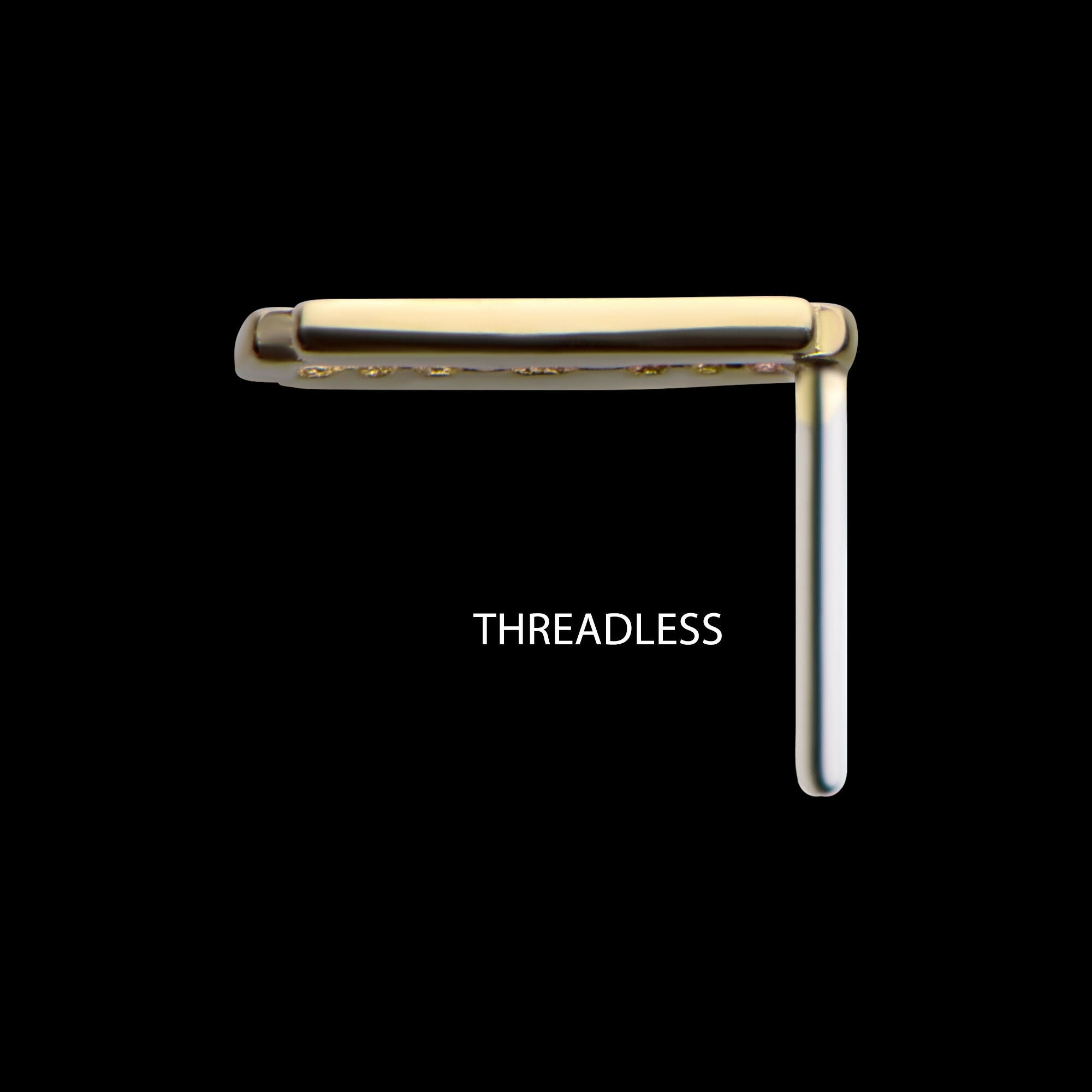 14Kt Gold Threadless with Razor Blade Top