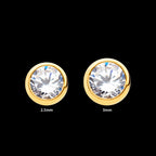 24KT Gold PVD Titanium Threadless Bezel Set Swarovski Crystal Front Facing Top