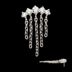 Titanium Threadless 5-Cluster Round AAA CZ Top with 5 Dangle Chains