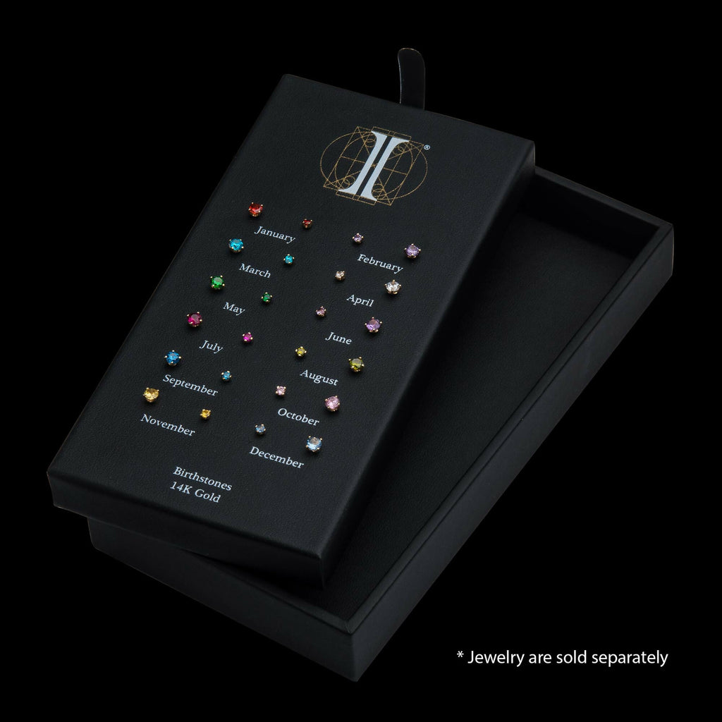 14Kt Gold Threadless with Prong Set Birthstone Top