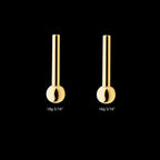 24KT Gold PVD Titanium Threadless Barbell with Single Attached Ball