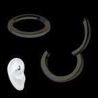 Black PVD Titanium Oval Shape Hinged Segment Clicker Hoop Earring / Nosering