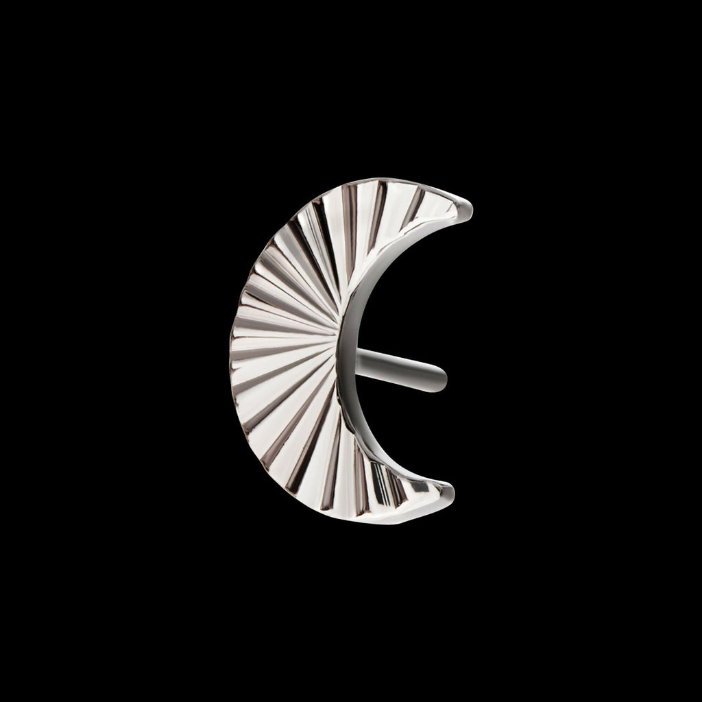 Titanium Threadless Corrugated Crescent Moon Top