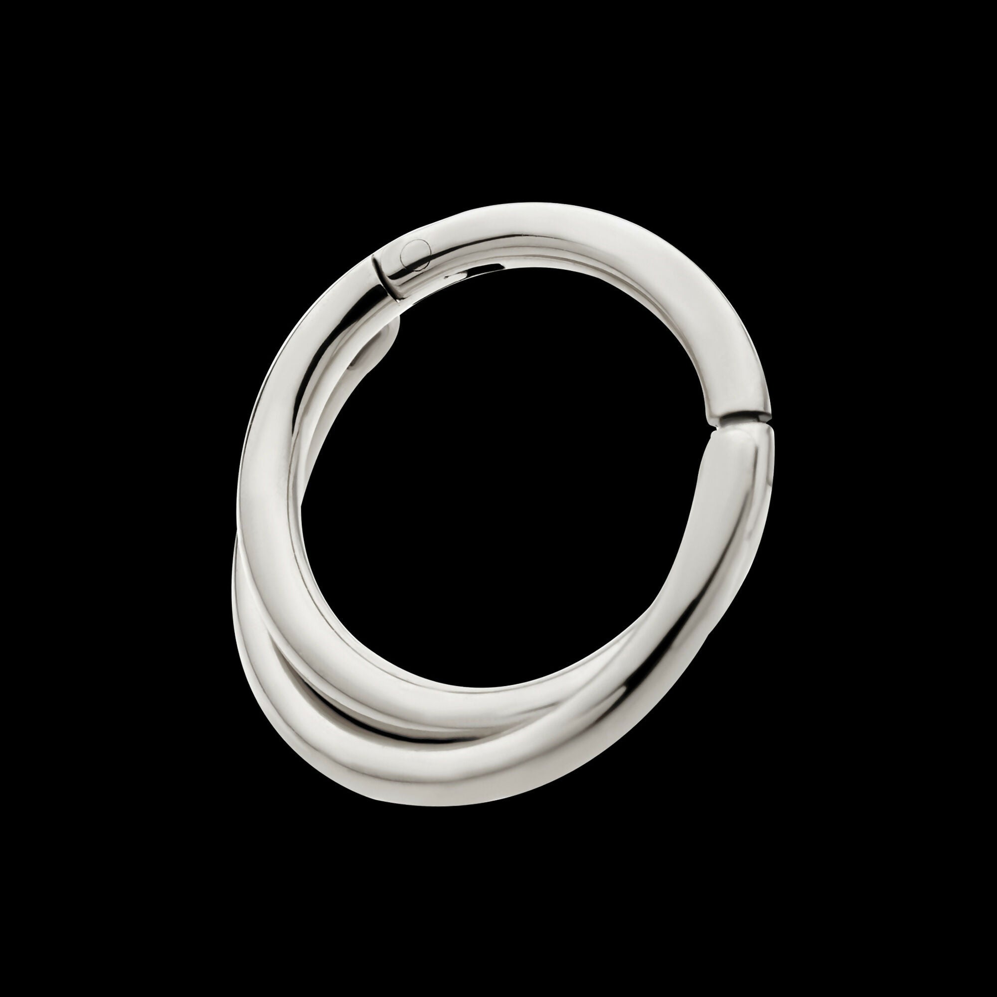 Double Hoop Side Facing Hinged Segment Clicker Earring / Nosering – Titanium