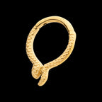 24Kt Gold PVD Titanium Snake Front Facing Hinged Segment Clicker Hoop Earring / Nosering