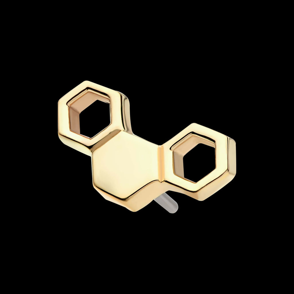 14Kt Gold Threadless Honeycomb Top