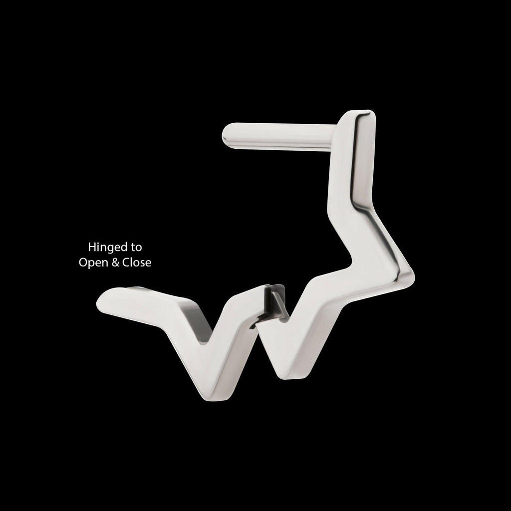 Star Hinged Segment Clicker Hoop Earring / Nosering – Titanium