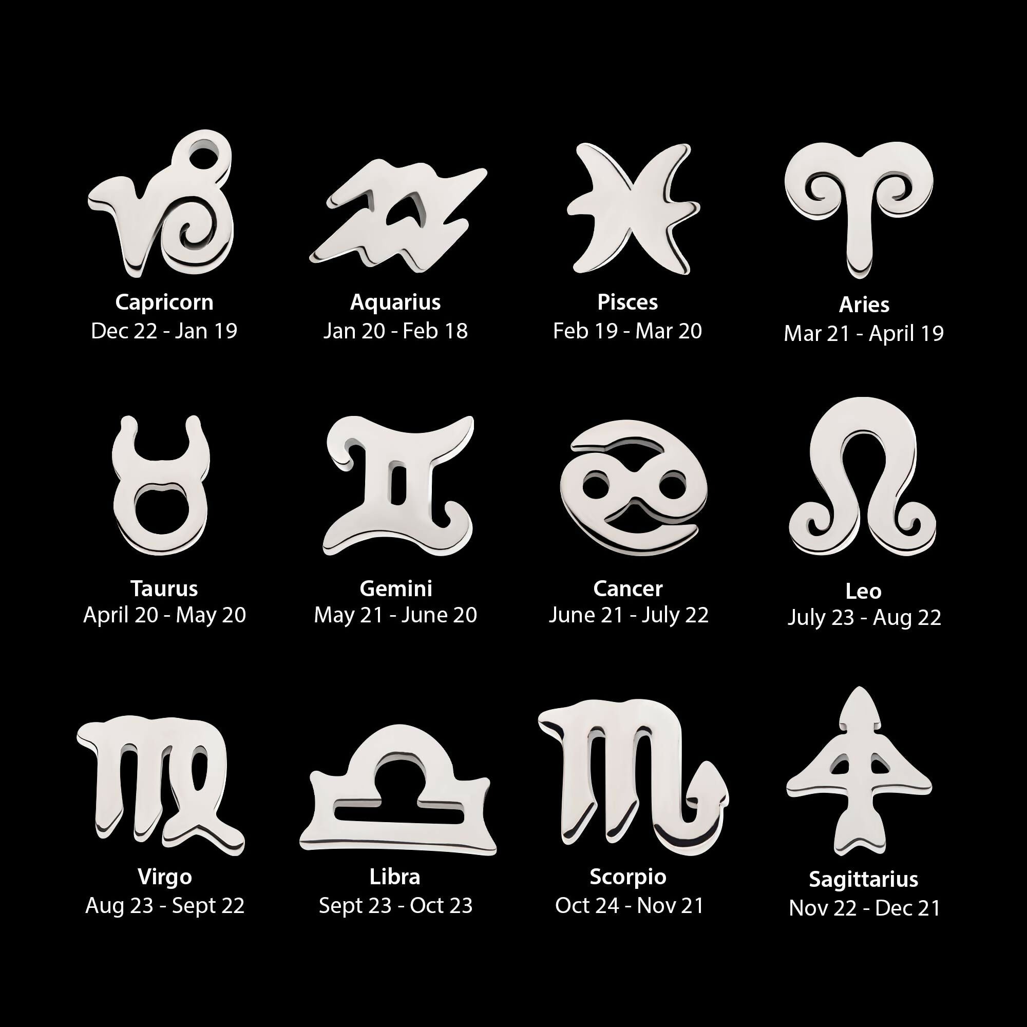 Titanium Threadless Zodiac Sign Tops