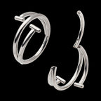 Double Ended Twist Side Facing Hinged Segment Clicker with T-Bar Hoop Earring / Nosering – Titanium
