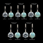 Prong Set Round AAA CZ/Synthetic Opal Fixed Bottom Only Navel Curve Earring / Nosering – Titanium