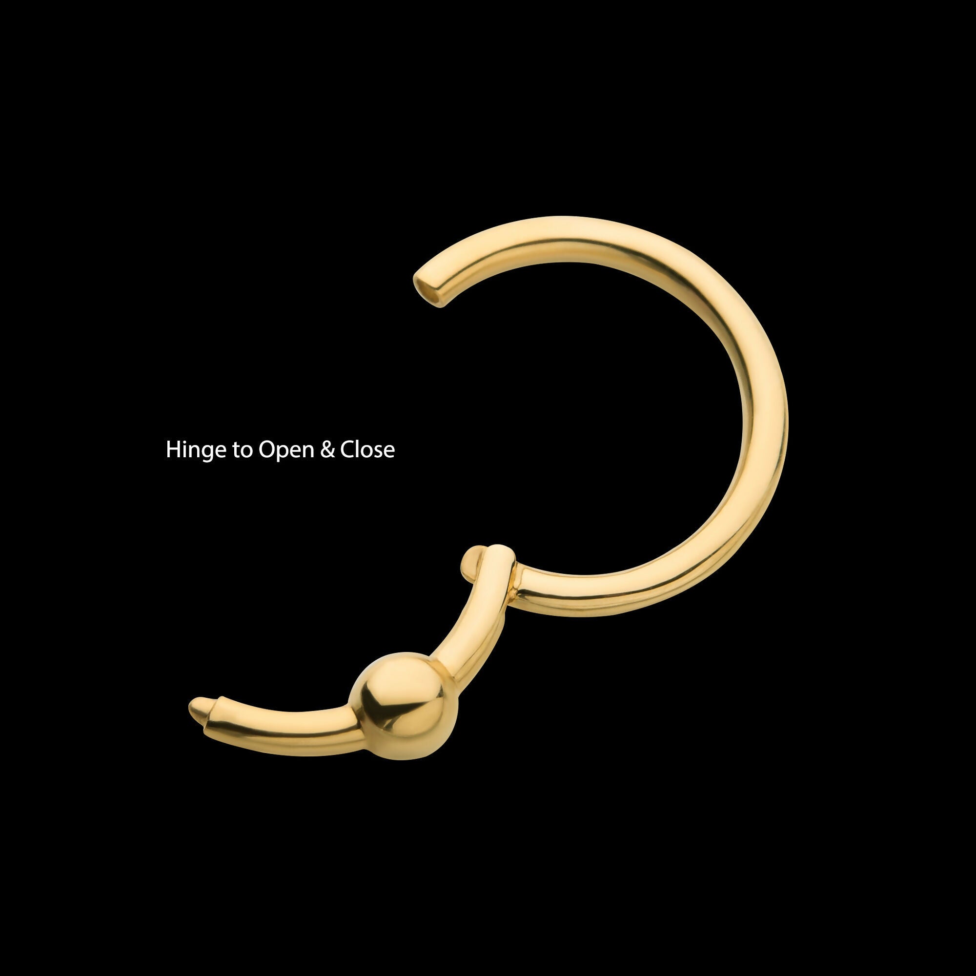 3mm Ball Hinged Segment Clicker Hoop Earring / Nosering – 14Kt Yellow Gold