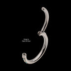 1mm CNC Set White Opal Eternity Gem Titanium Side Facing Hinged Segment Clicker Hoop Earring / Nosering