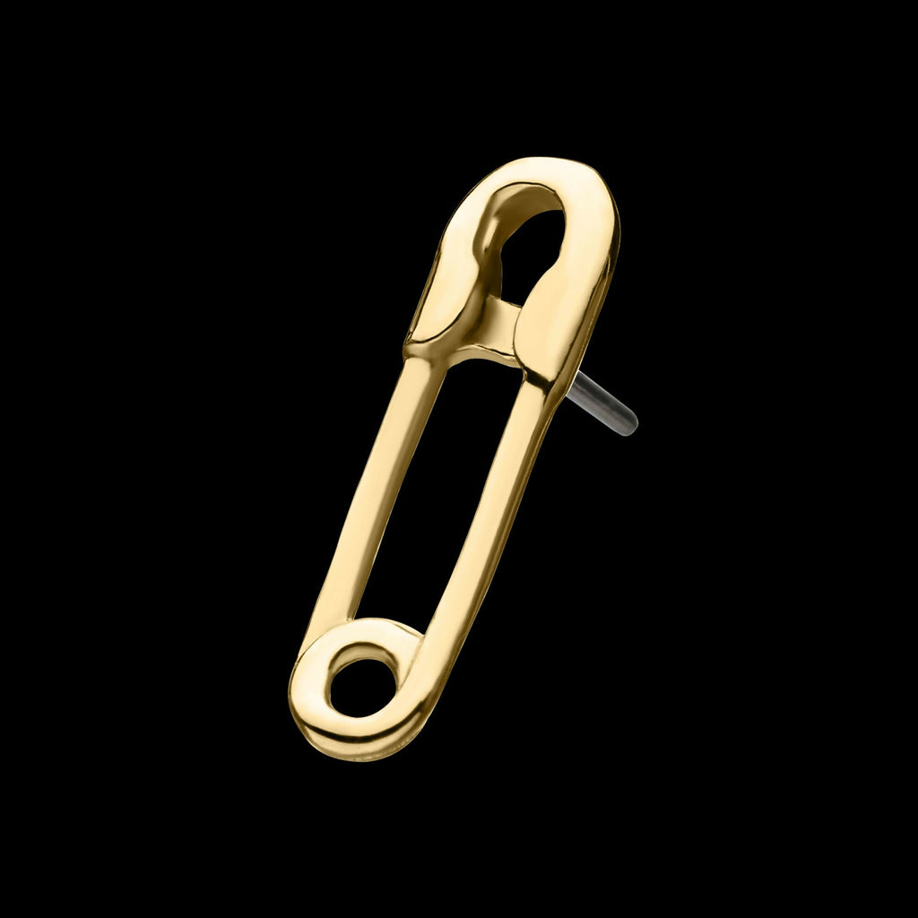 14Kt Gold Threadless Safety Pin Top