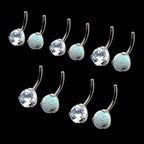 Prong Set Round AAA CZ/Synthetic Opal Fixed Bottom Only Navel Curve Earring / Nosering – Titanium