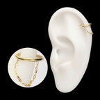 Chain Hinged Segment Clicker Hoop Earring / Nosering – 14Kt Yellow Gold