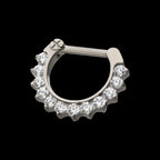 Titanium 12-Cluster CZ/Opal Septum Clickers