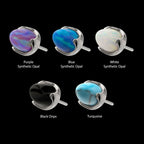 Titanium Threadless Stone Bullet Top with 4-Claw Prongs