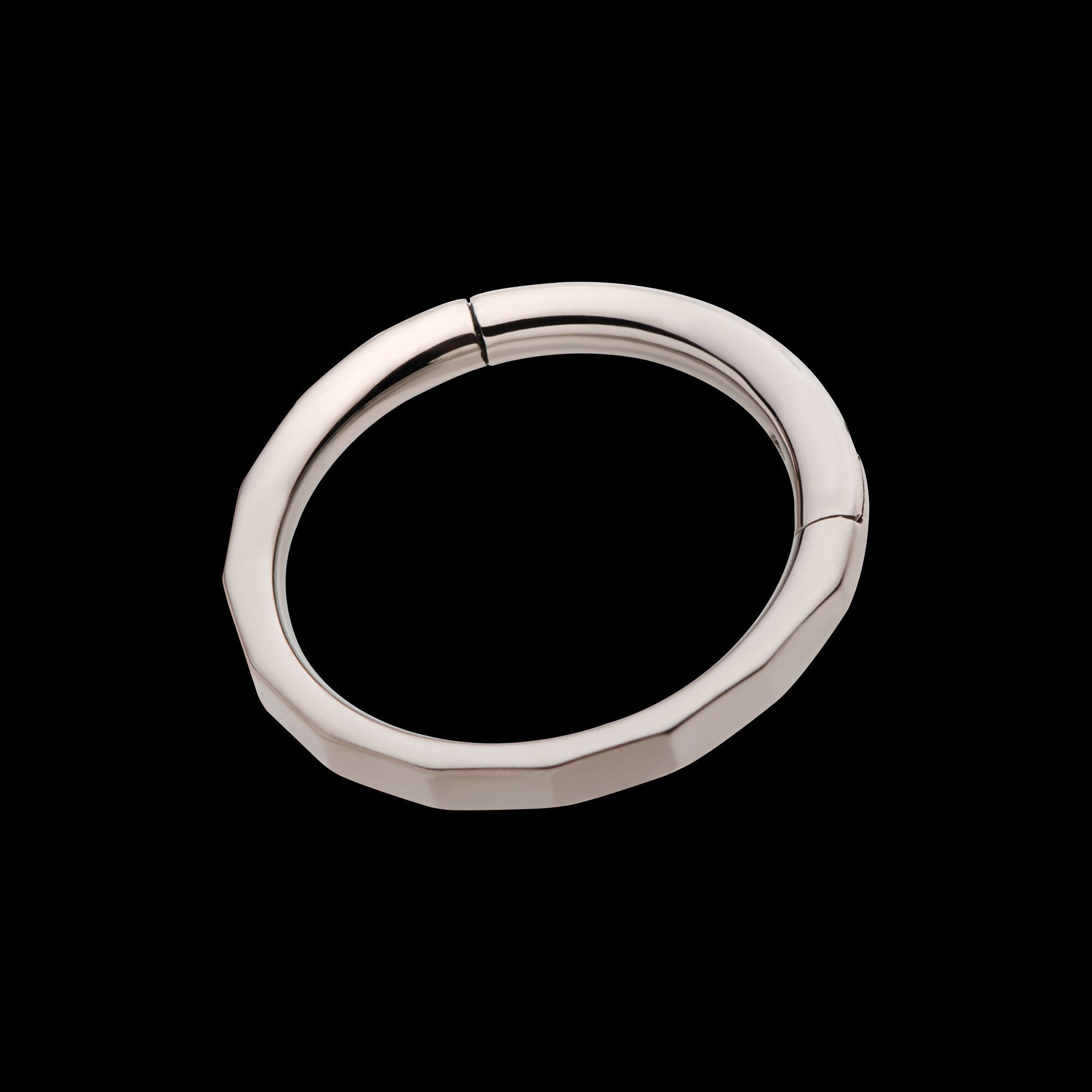 Corrugated Edge Titanium Side Facing Hinged Segment Clicker Hoop Earring / Nosering