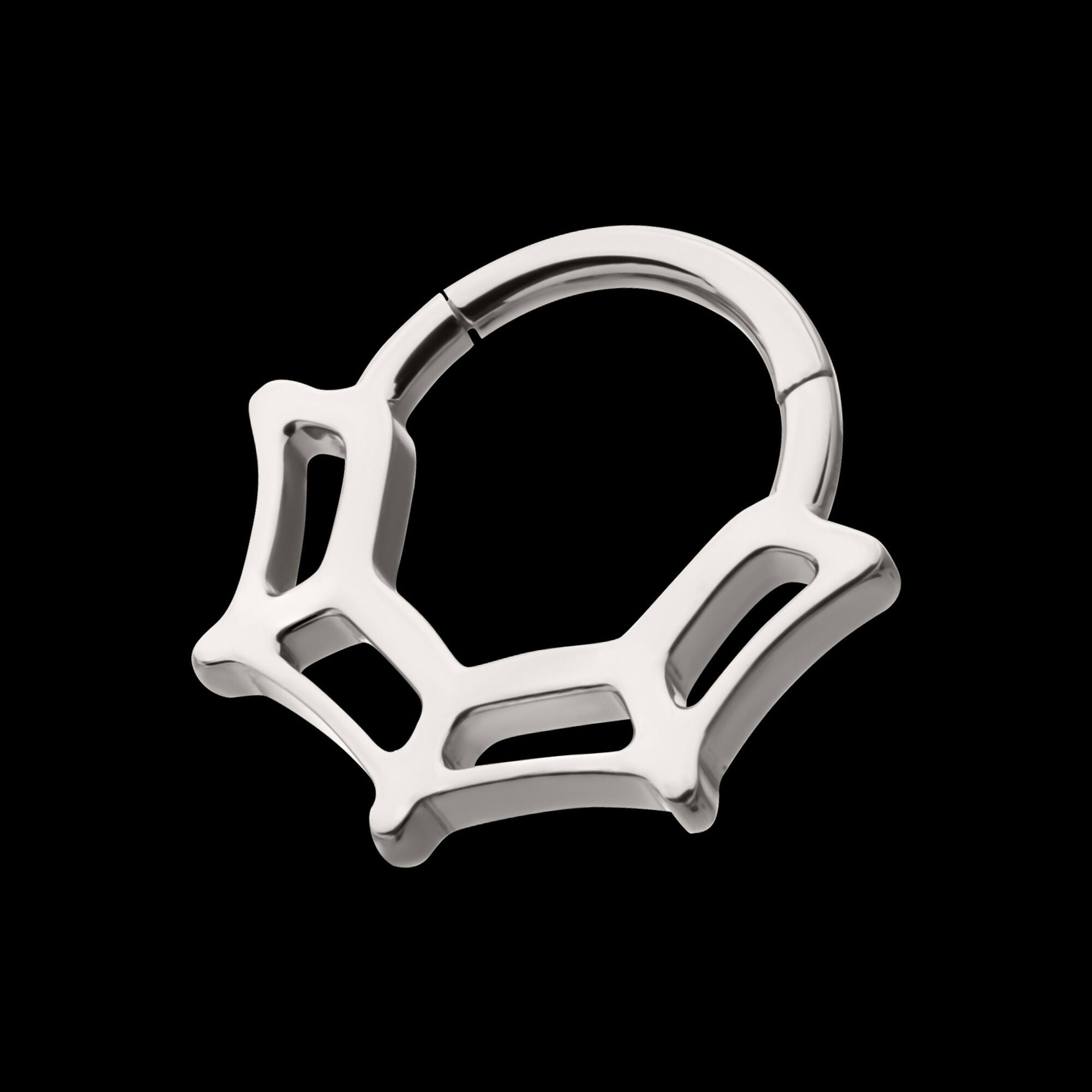 Spiderweb Front Facing Hinged Segment Clicker Hoop Earring / Nosering – Titanium