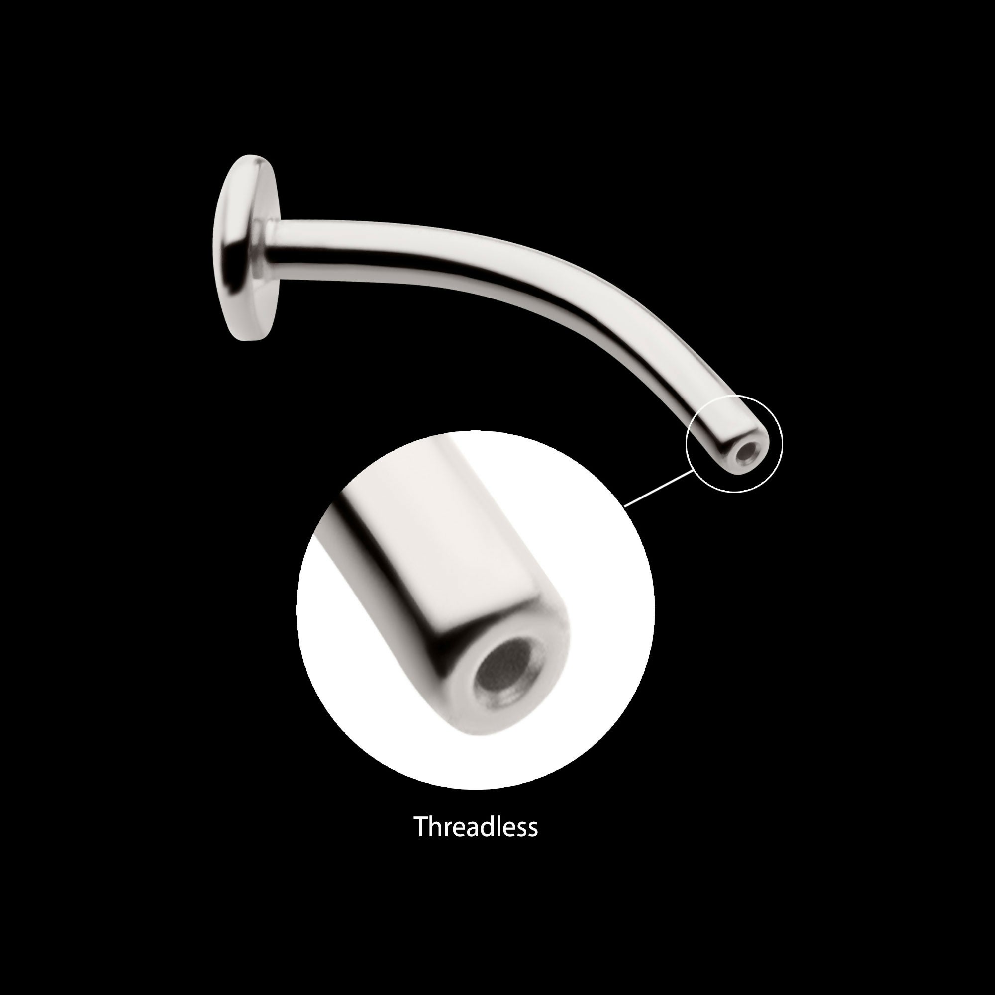 Titanium Threadless with Fixed Disk Floating Navel Bar