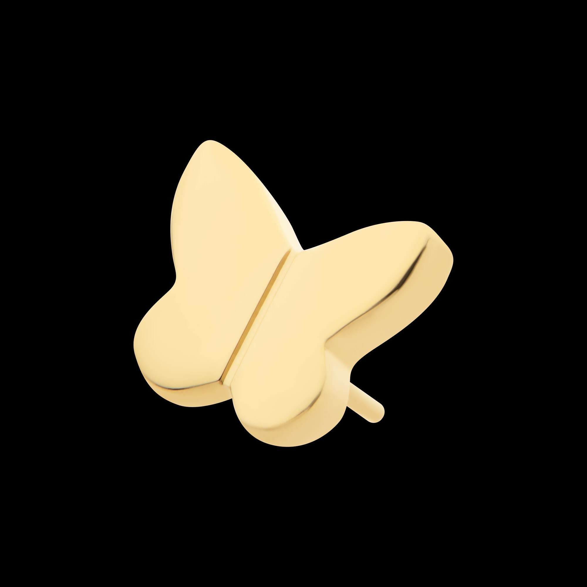 24Kt Gold PVD Titanium Threadless Butterfly Top