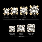 14Kt Gold Threadless Top with 4-Prong Round Lab-Grown