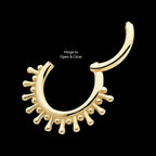 14Kt Yellow Gold 11-Spike Edge Hinged Segment Clicker