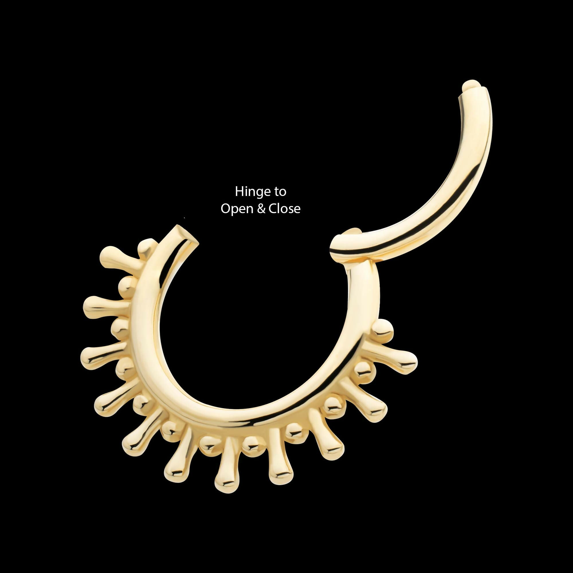 14Kt Yellow Gold 11-Spike Edge Hinged Segment Clicker