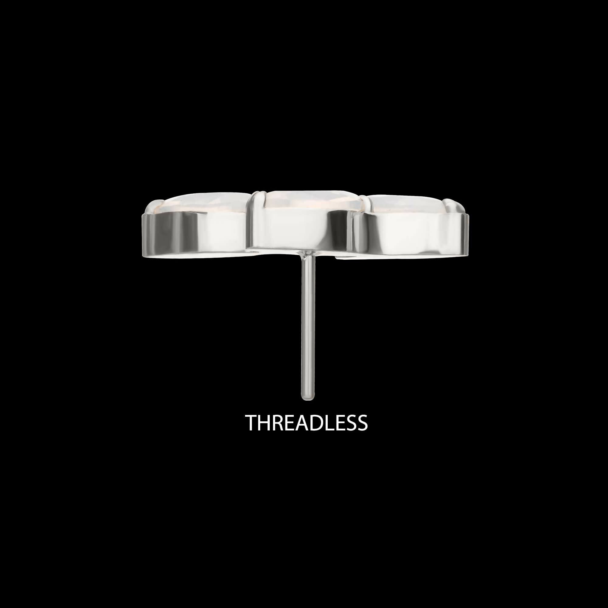 Titanium Threadless Vine Shape Top with 3-Tier Full Opalite Marquise