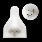 Flame Design Front Facing Hinged Segment Clicker Hoop Earring / Nosering – Titanium