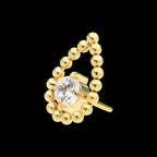 24Kt Gold PVD Titanium Threadless Hollow Teardrop Shape Beads with Prong Set CZ Top