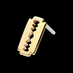 14Kt Gold Threadless with Razor Blade Top