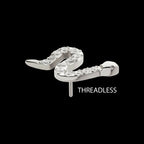 Titanium Threadless Pave Set 13 Clear CZ Snake Top
