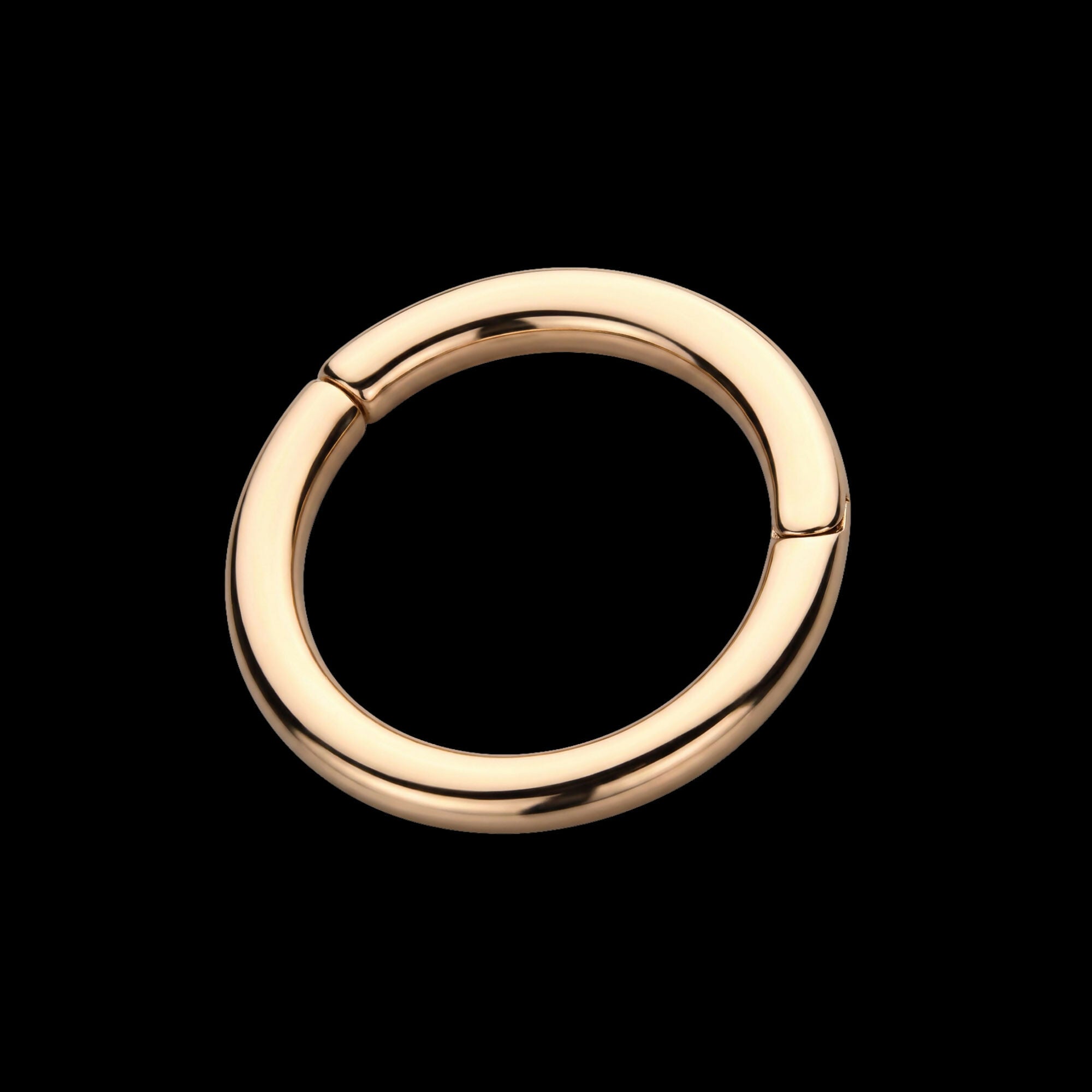 Basic Hinged Segment Clicker Hoop Earring / Nosering – 14Kt Rose Gold