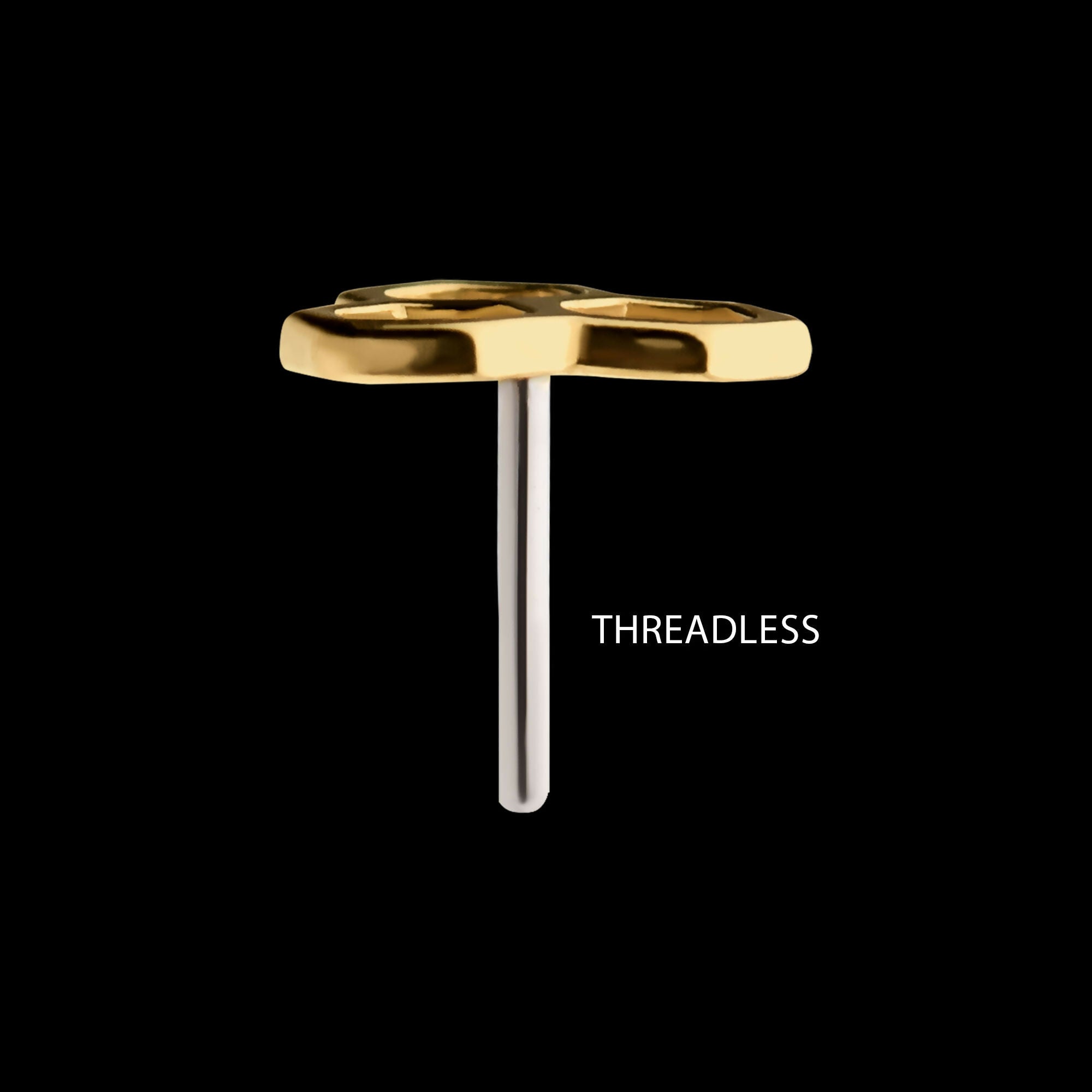 14kt Yellow Gold Threadless with Cut Out Honeycomb Top