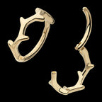 Thorn Hoop Side Facing Hinged Segment Clicker Earring / Nosering – 14Kt Yellow Gold