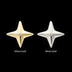 14Kt Gold Threadless Celestial Star with Central CZ Gem Top