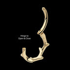 Thorn Hoop Side Facing Hinged Segment Clicker Earring / Nosering – 14Kt Yellow Gold