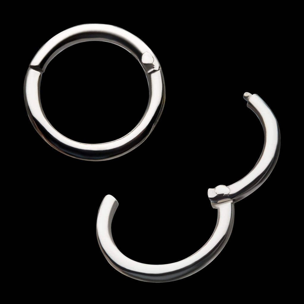 Basic Hinged Segment Clicker Hoop Earring / Nosering – 14Kt White Gold