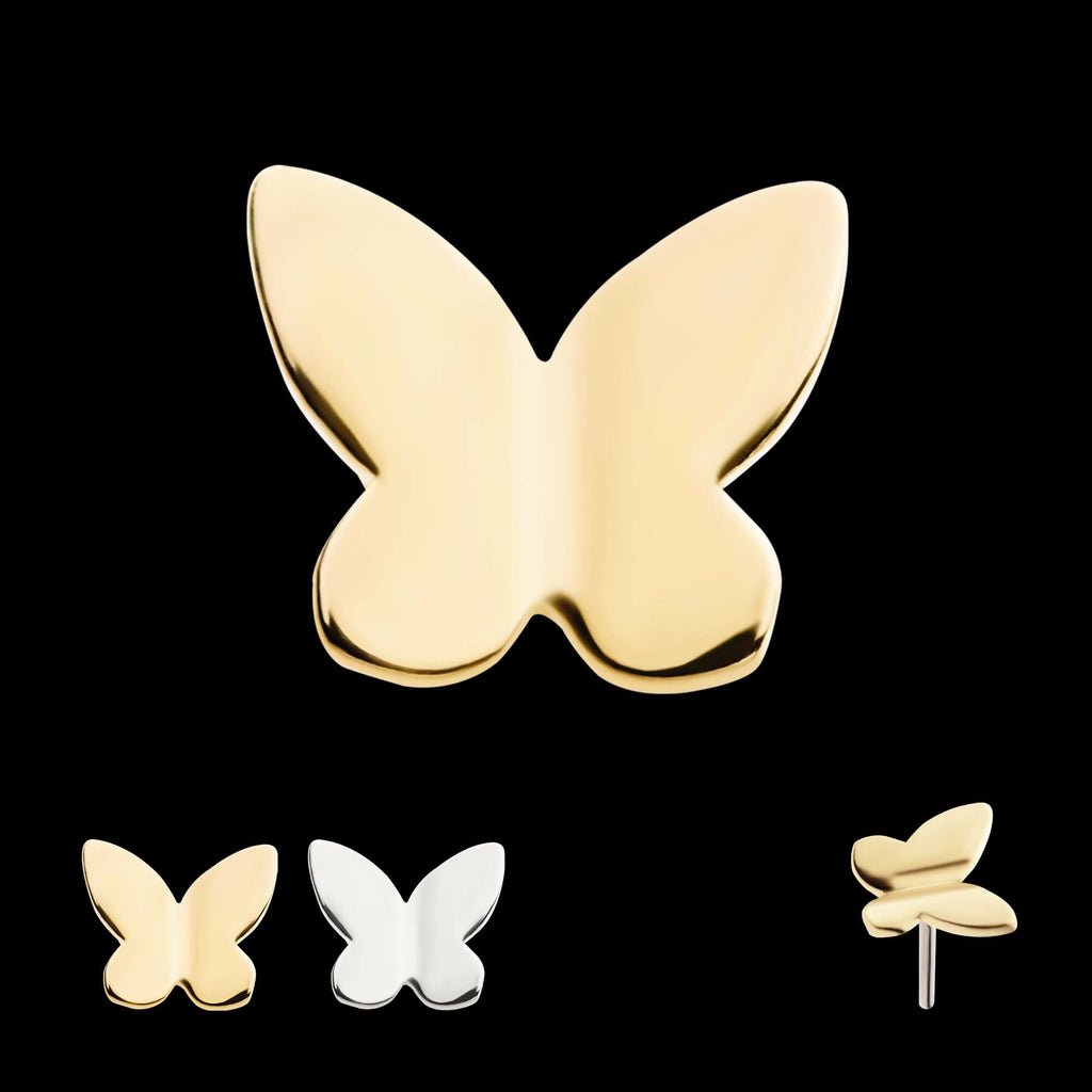 14Kt Gold Threadless 3D Butterfly Top