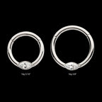 Eye CZ Front Facing Hinged Segment Clicker Hoop Earring / Nosering – Titanium