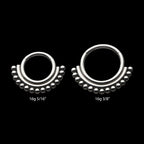 15-Beaded Classic Front Facing Hinged Segment Clicker Hoop Earring / Nosering – Titanium