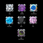 Titanium Threadless with 4-Prong Set CZ Front Facing Top