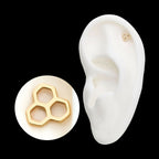 14kt Yellow Gold Threadless with Cut Out Honeycomb Top