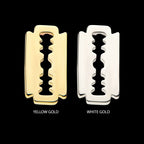 14Kt Gold Threadless with Razor Blade Top