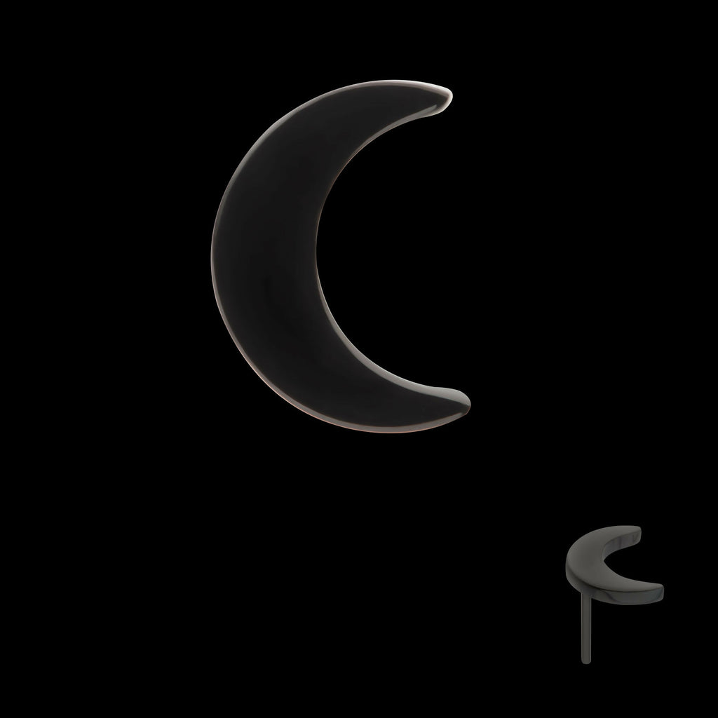 Black PVD Titanium Threadless Crescent Moon Top with 1.6mm Crest