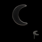 Black PVD Titanium Threadless Crescent Moon Top with 1.6mm Crest